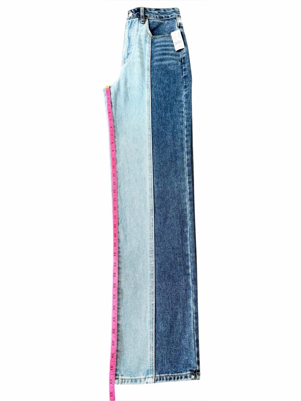 PacSun Two Tone 90s Boyfriend Straight Jeans Colorblock NWT 26 - Picture 11 of 12